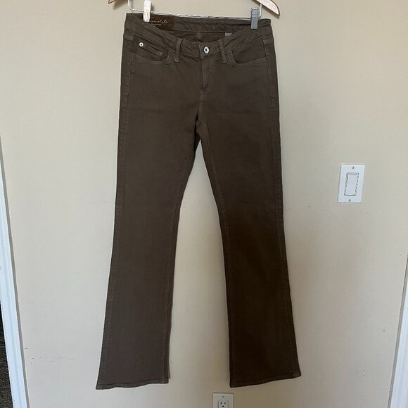 Loomstate Denim - Loomstate Kharma Organic Cotton Medium Low Waist Driftwood Gray/Green Bootcut 27